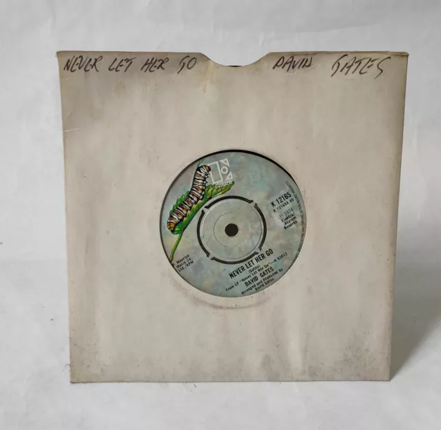 David Gates - Watch Out/Never Let Her Go -  7 inch Music Vinyl Record