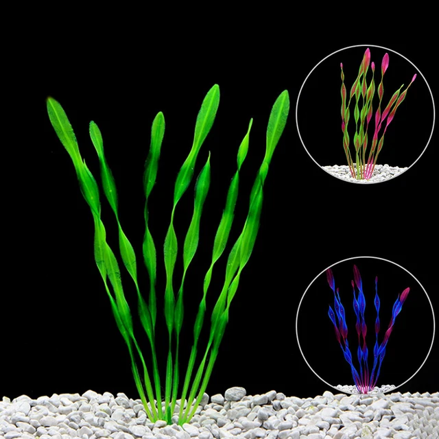 Norgail Large Artificial Aquarium Plant - 21 Inches Tall, Green, PVC With Ceramic Base (1 Piece) - View #7
