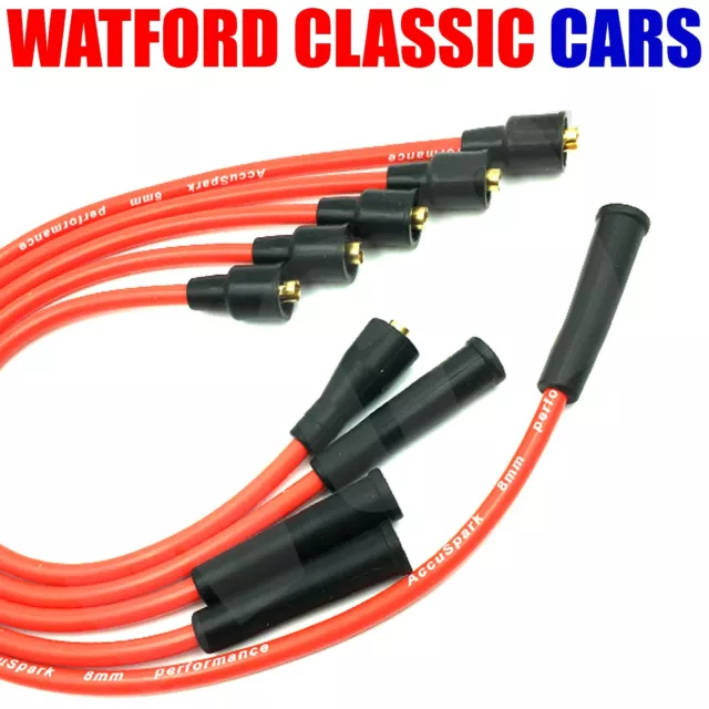 AccuSpark 8mm VOLVO Penta AQ130 1.8 High Performance Ignition HT Leads RED