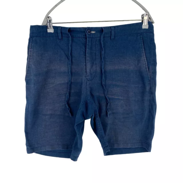 GANT Bleu Foncé Coupe Décontracté Lin Short Taille L