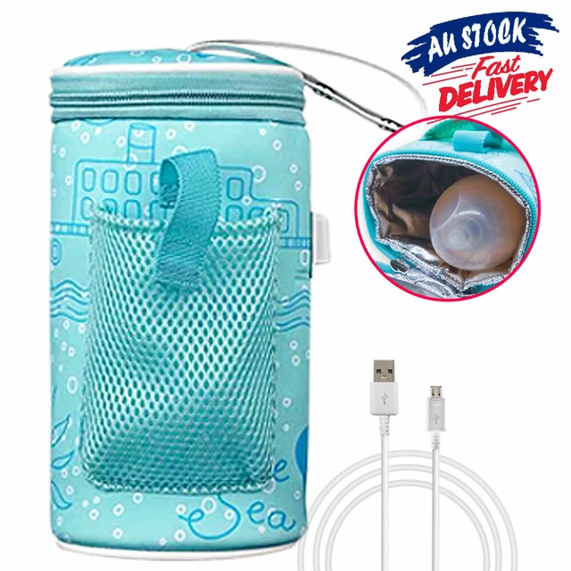 Baby Bottle Warmer Travel Heater Bag Pouch Portable Feeding Thermostat USB Milk