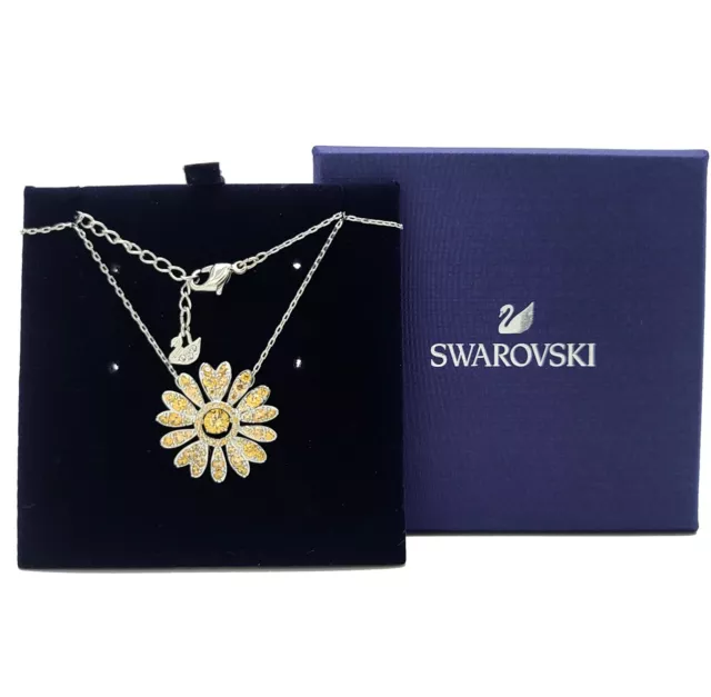 New in Gift Box SWAROVSKI 55642869 Yellow Flower Daisy Pendant Chain Necklace