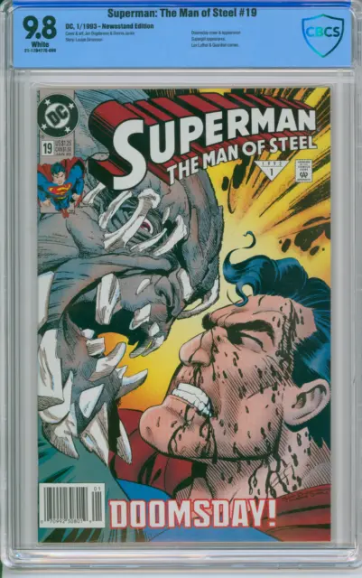 Superman Man of Steel #19 CBCS 9.8 1993 DC Comics Newsstand Edition