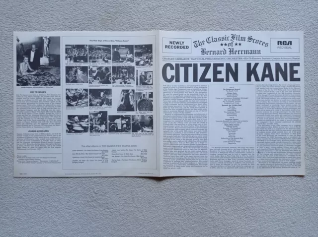 LP 33T BERNARD HERRMANN "Citizen Kane" + BOOKLET ARL1-0707 UK 1974 - 3