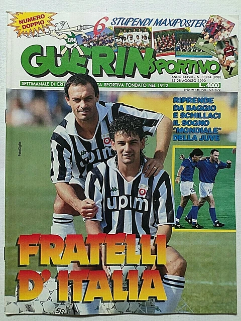 Maxi Poster Guerin Sportivo 1998 - Roberto Baggio & Roberto Mancini - Inter