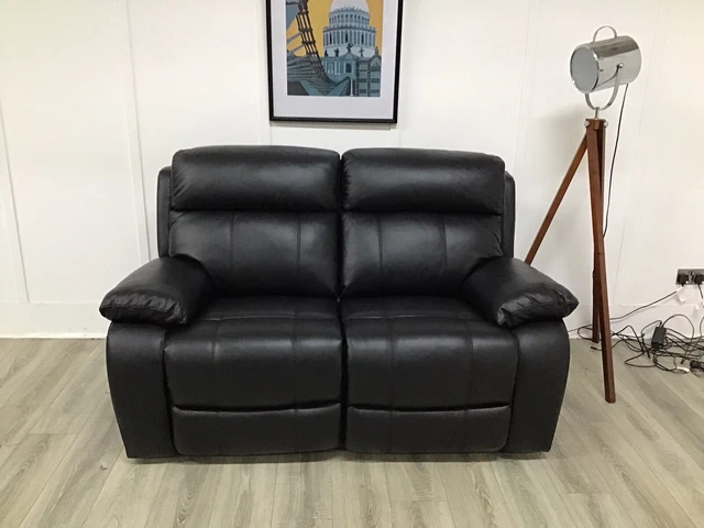 FURNITURE VILLAGE 2 Seat Seater Power Reclining Sofa In Black