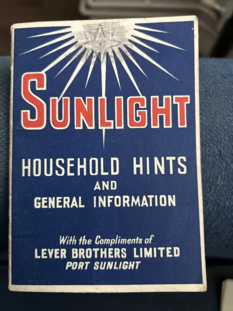 SUNLIGHT SOAP PORT SUNLIGHT MERSEYSIDE LEVER BROS LTD HOUSEHOLD HINTS Pocket