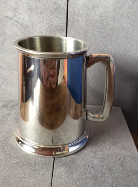 Pewter Tankard Glass Bottom Made In England