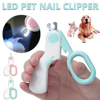 Molinillo de luz LED para mascotas gatos perros garras cortador de uñas aseo recortador punta X1