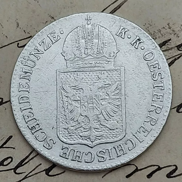 Austria silver coin, 6 Kreuzer 1849 A, Franz Joseph I Original silver coin !