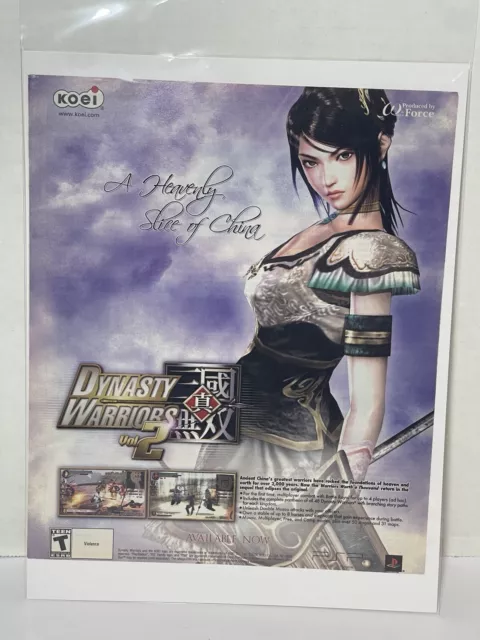 Dynasty Warriors Vol. 2 Playstation PSP Game Promo 2006 Vintage Print Ad/Poster