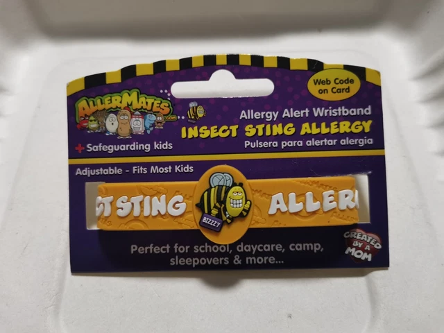 ALLERMATES Allergy Alert Wristband "Insect Sting Allergy " Bracelet