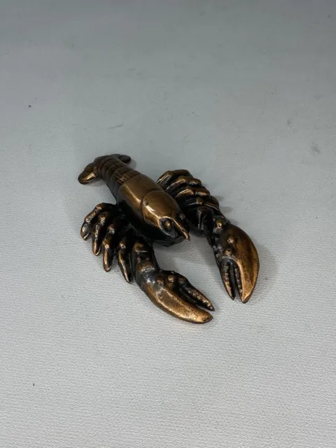 Metal Louisiana Crawfish Figure Figurine Paperweight Lobster Cajun Rustic Copper