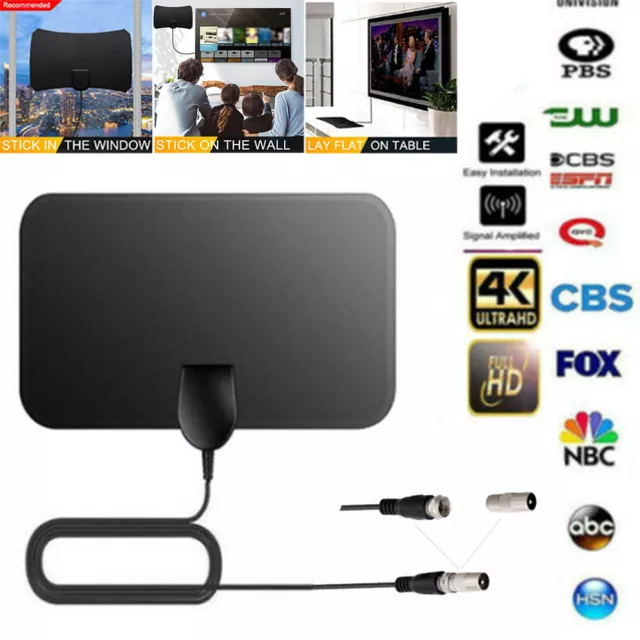 New HDTV Digital TV Antenna Indoor Aerial HD Freeview Signal Thin 2000 Mile UK