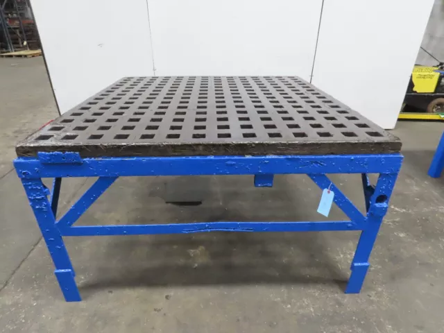 59" x 59" x 2" Thick Cast Iron Acorn Style Platen Top Welding Table 2" Square