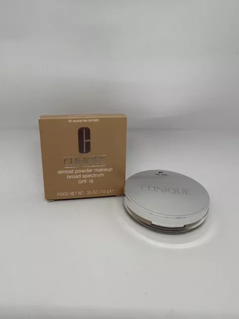 Clinique Almost Powder Makeup SPF 18 Shade 02 Neutral Fair Full Sz New In Box