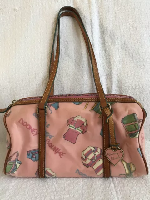 Dooney & Bourke Mini East West Slouch Beach Themed Pink Purse Bag