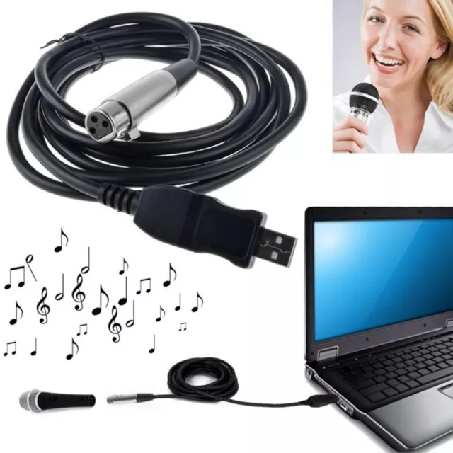 3 metros USB macho a XLR Microfono femenino MIC USB Cable de enlace  F7R7