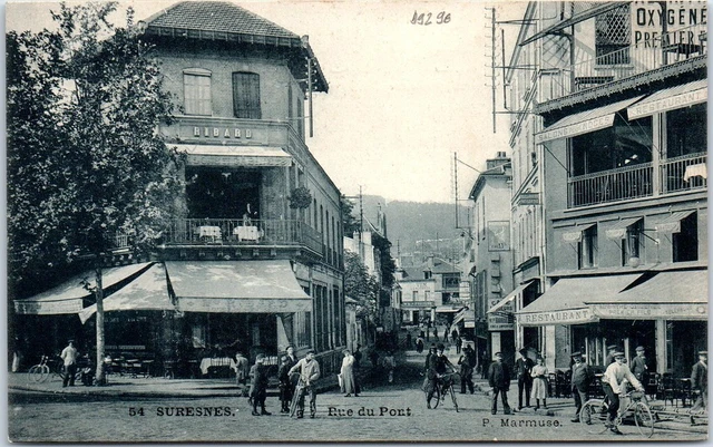 92 SURESNES - vue de la rue du pont.