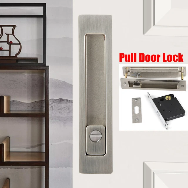 HARDWARE RECESSED BATHROOM Sliding Pocket Door Privacy Lock Pull