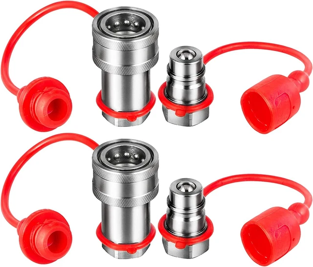 VEVOR Spherical Face Hydraulic Couplers: Interchangeable, Dust Covers, Hardened