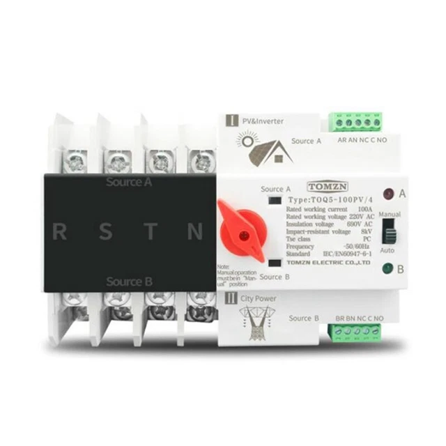 DIN Rail 4P Dual Automatic Switch Electric Selector Under Q5X9