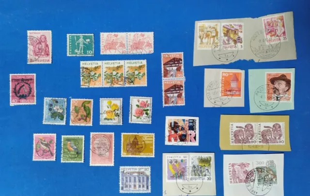 briefmarken helvetia schweiz kleine lot konvolut gestempelt lot*63