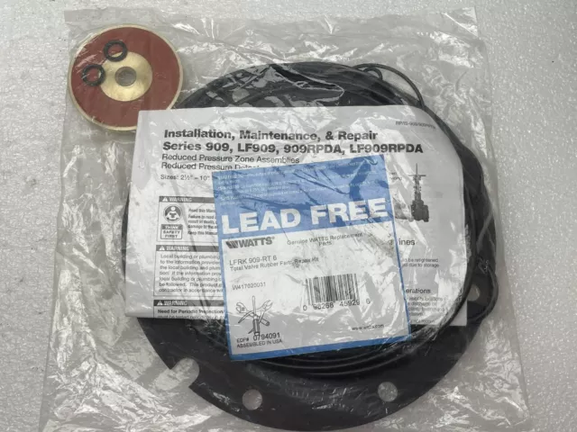 New - Backflow - Watts Lfrk 909-Rt 6" Relief Valve Rubber Repair Kit 0794091