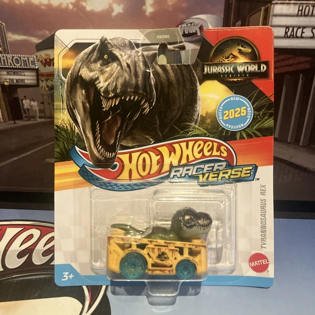 Hot Wheels Racer Verse 2025 - Jurassic World Rebirth, Tyrannosaurus Rex - Voiture échelle 1:64, Neuf