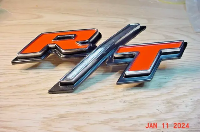 1968 69 Coronet R/T NOS 1/4 Stripe Delete R/T Emblem 2901812 MoPar USA r5L