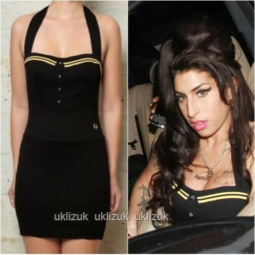 fred perry halter dress AMY Winehouse Black Neck Mini - Size 10 £225.00 DAISY