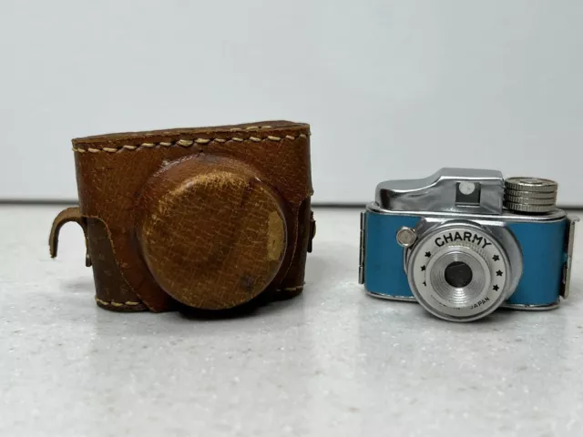 Vintage Charmy Subminiature Spy Camera Blue w/Case