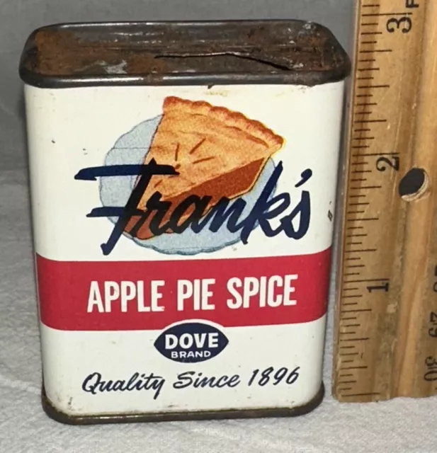 Antique Frank's Dove Tea Spice Tin Litho Can Apple Pie Cincinnati Grocery Store