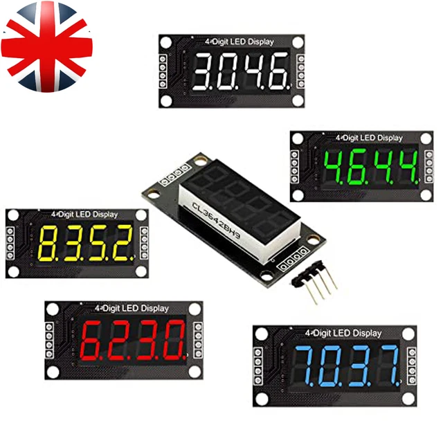 5PCS 0.36& TM1637 7-Segment 4-Bit Tube LED Display Digital Module For ...