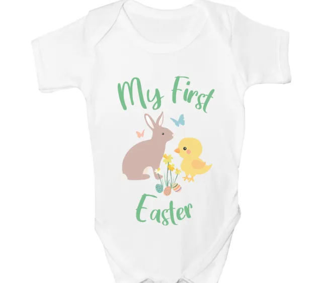 My First Easter Baby Grow 1st Bunny Chick Bodysuit Vest Babygrow Gift