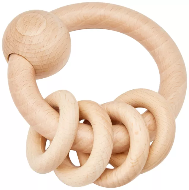 Heimess 730800 Wooden Ring Rattle (4 Natural Rings) 2