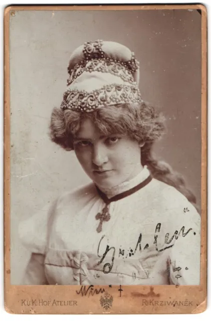Photography R. Krziwanek, Vienna, portrait of Dore Wolf as Gretchen in Faust 1894, R