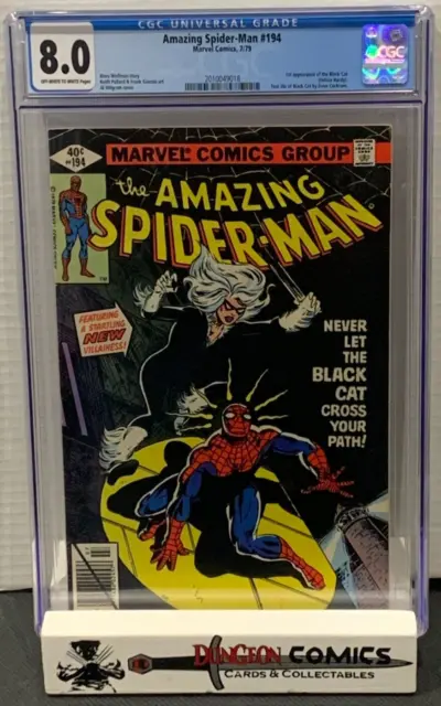 Amazing Spider-Man # 194 CGC 8.0 OW/White 1979 1st App Of The Black Cat [GC3]