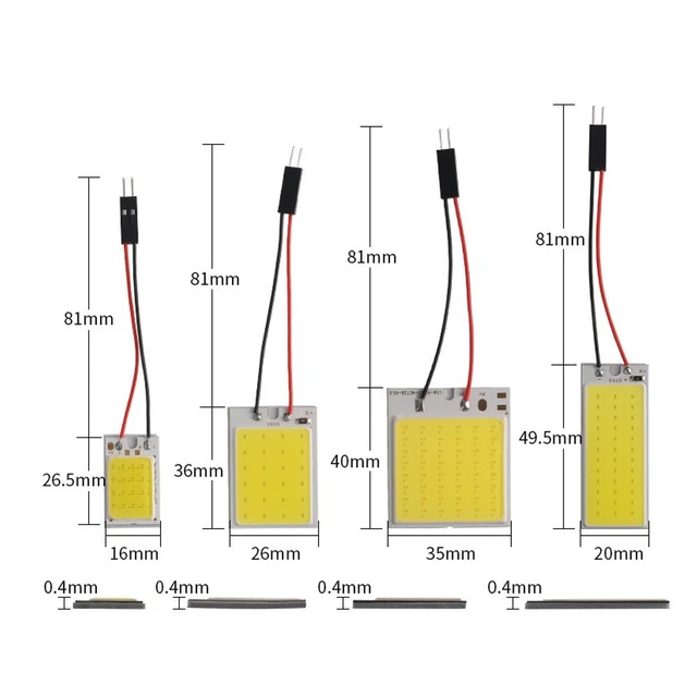 Kit Plafoniere LED Livtee Per Interni Auto, 4 Pezzi Con Adattatori T10/BA9S/Festoon, Luce Xenon Bianca 6000K, 12V, Super Luminosa