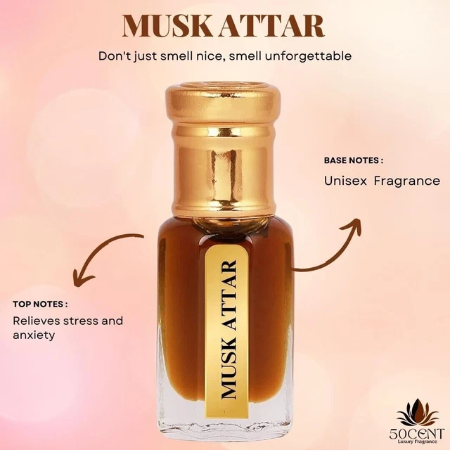 Huile Parfumée Attar MUSK - 10 Ml - Phéromones Intenses - Qualité Supérieure - Expiration Janvier 2027