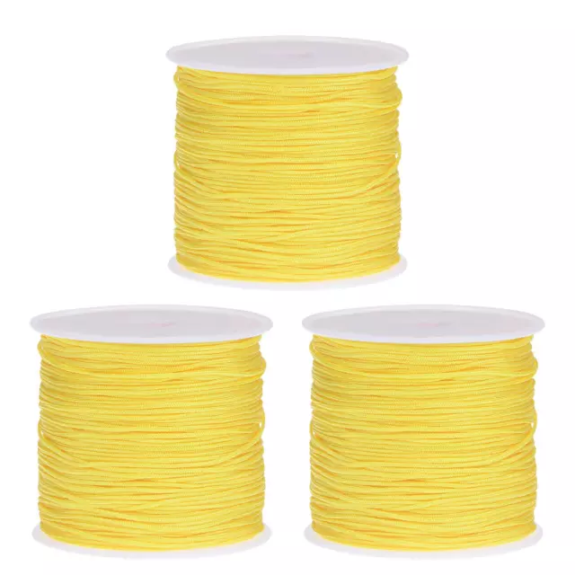 Nylon Cordino Raso Corda con Plastica Rocchetto 147ft,Giallo ,3pz