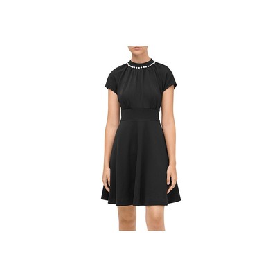 Kate Spade Womens Pave Black Crepe Cap Sleeves Party Cocktail Dress 10 BHFO 7522