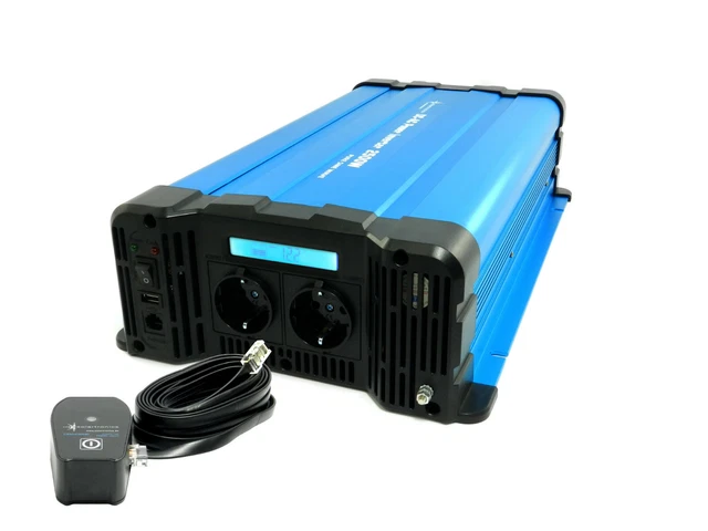 Convertisseur Solartronics FS600D 12V 600W Pur Sinus, Onduleur Avec Affichage, Bleu