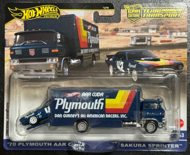 HOT WHEELS 2024 Team Transport '70 Plymouth AAR Cuda & Sakura Sprinter