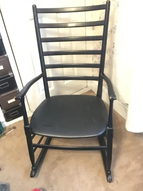 Mid century Danish Hans Wenger style ladder back rocking chair