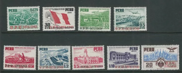 Pérou 1951 75th Anniversaire De L Upu (Sc C194-C202) VF Mlh L2