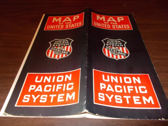 1929 Union Pacific RR United States Map & Brochure / Very Nice Early RR Item !!