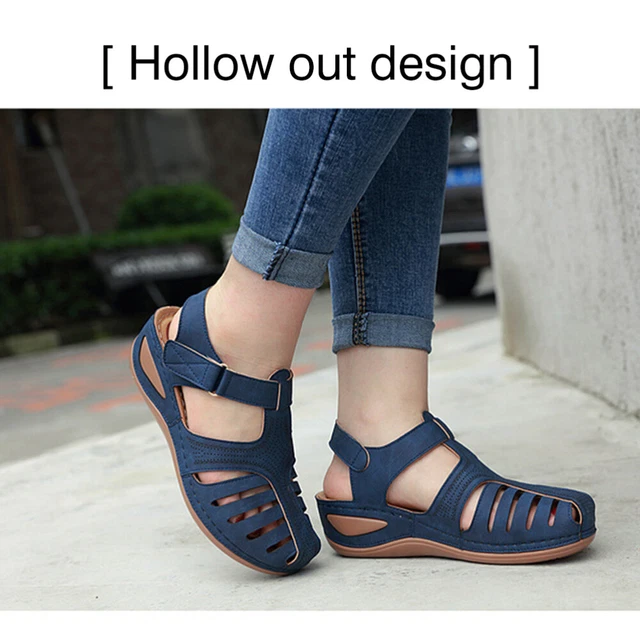 1 Pair of Retro Style Sandals Round Shoes Slipsole Sandals Footwear