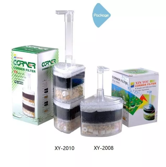 XY-2010 Air Driven Bio Corner Filter Sponge Fry Shrimp Nano Fish Tank Aquarium