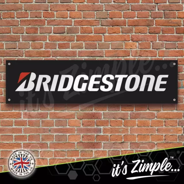 Bridgestone Tyres Black Banner Garage Workshop Sign PVC Trackside Display